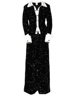 Ofuure Rei Sequin Pant Set - Black