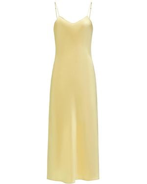 NOT JUST PAJAMA Timeless Collection Silk Slip Dress - Yellow