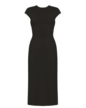 UNDRESS Aster Jersey Bodycon Midi Dress With Cap Sleeves - Black