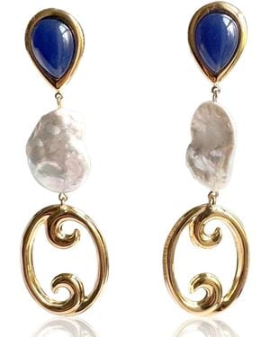 Laura Gray Serena Baroque Pearl Earrings - Metallic