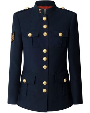 The Extreme Collection Military Jacket With Embroidery - Blue