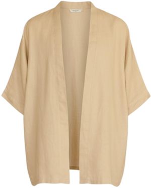 ORIGIN OF HEARTS Neutrals Vela Linen Kimono Shirt For Elevated Summer Style - Natural