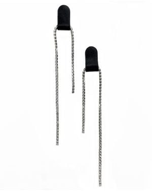 WAIWAI Rhinestone Dangle Earrings - White