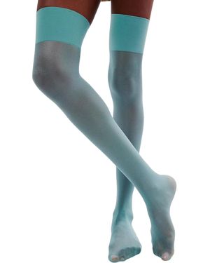 HIGH HEEL JUNGLE by KATHRYN EISMAN Lucy Sheer Thigh Socks - Green