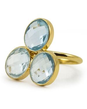 Vintouch Italy Positano Sky Topaz Ring - Blue
