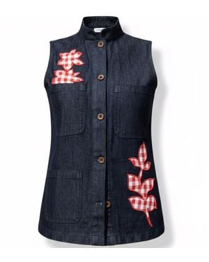 Up-fuse Patchwork Vest- Picnic - Blue
