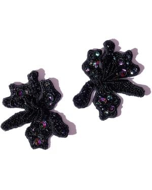 Simitri Rose Earrings - Black