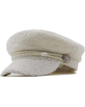 Chanel Joan Elkayam Neutrals Off- Boucle Baker Boy Hat - Grey