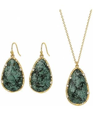 Rare Matters Jewelry African Teardrop Jewellery Set - Green