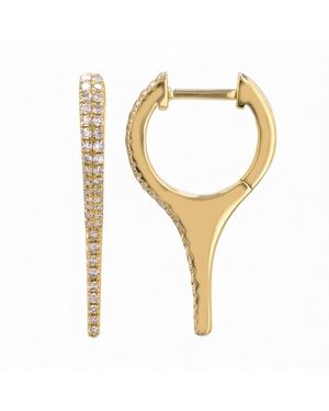 Neshi Designs Small Tapered Diamond Huggie Earrings - Metallic