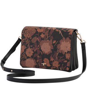 Fable England Deco Blooms Crossbody Handbag - Brown