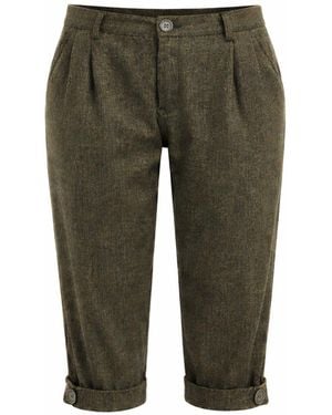 Serotoninn Tailored Wool Capri Trousers - Green