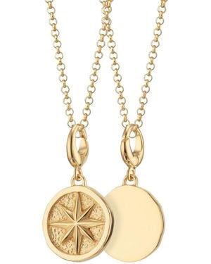 Lily Charmed Plated North Star Charm Necklace - Metallic