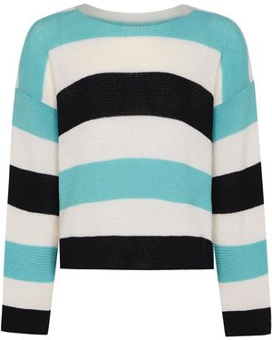 INGMARSON Striped Dropped Shoulder Top - Blue