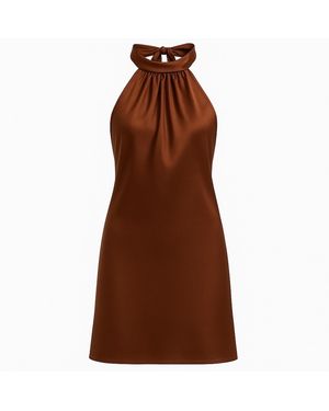 Serotoninn Halter Neck Dress - Brown