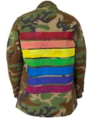 Quillattire Camouflage Pride Stripes Military Jacket - Green