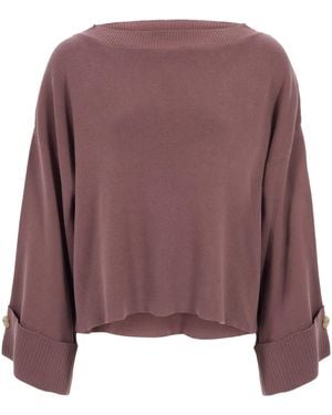 The Etta Collection Sydney Cape Sleeve Jumper - Purple