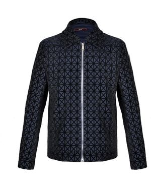 DAVID WEJ Kensington Luxury Velvet Jacquard Aviator Set - Blue