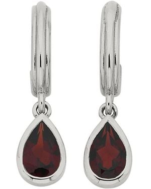 Zoe & Morgan Ophelia Hoops With Garnet - White