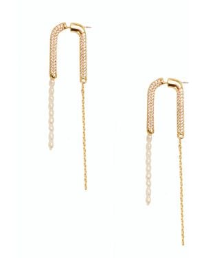 Adriana Pappas Designs Pave Waterfall Earrings - White