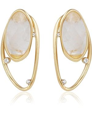 Rare Matters Jewelry Double Style Clear Quartz Gem Earrings - Metallic