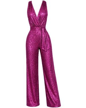 Richa Sharma Handmade Pleated Jumpsuit - Purple