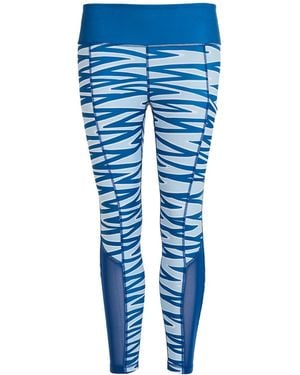 Perky Peach Zigzag Leggings - Blue