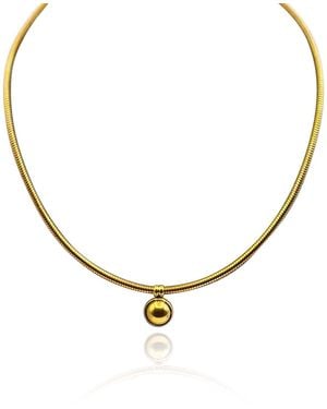 Michael Nash Jewelry Michelle Cobra Chain With Half Dome Pendant - Metallic