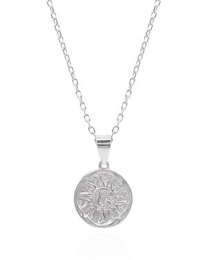 Luna Charles Alba Sun Coin Necklace - White