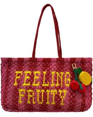 Lilly Loves Feeling Fruity Jute Bag & Charms - Red