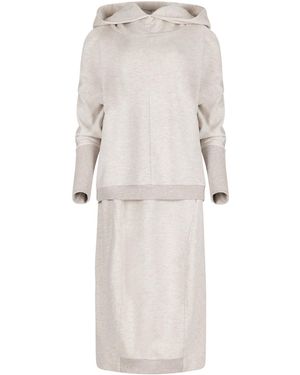 Clothes by Locker Room Neutrals Cream Hoodie & Skirt Sweatsuit Set - Natural