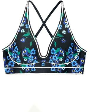 Jessie Zhao New York Garden Nocturne Sports Bra - Blue