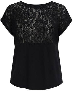 Conquista Lace Panel Top – Timeless Elegance With A Modern Touch - Black