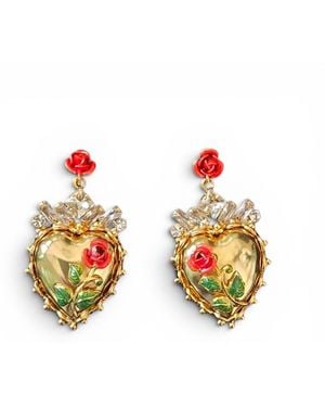 Vstyle Rosaria Sacred Heart Earrings - Metallic