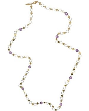 Farra Modern Style Amethyst Long Chain Necklace - Metallic
