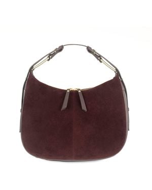 Apatchy London The Charlie Burgundy Suede Bag - Purple