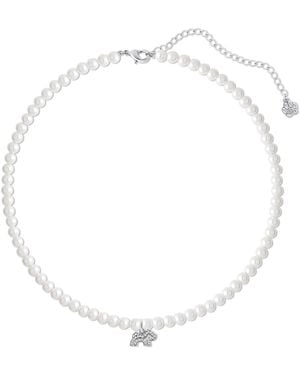 Cloud Haven Faux-Pearl Logo Pendant Necklace - Metallic