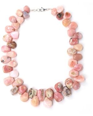 Shar Oke Opal Teardrop Necklace - Pink