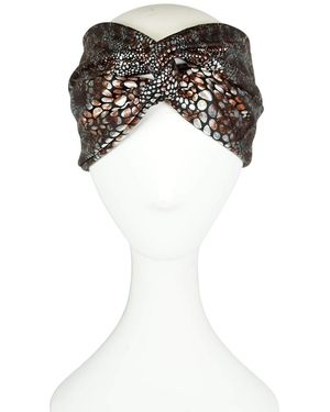 Jennafer Grace Leopard Shine Twist Headband - Black