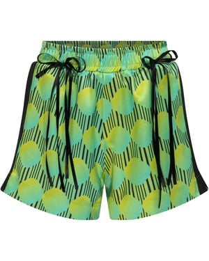 Je Te Veux Jett Polka Dot Shorts With Polka Dot Details - Green