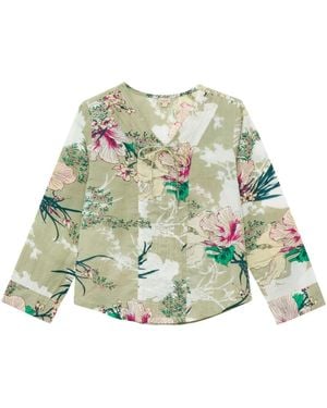 Inara Tropical Cotton Top - Green