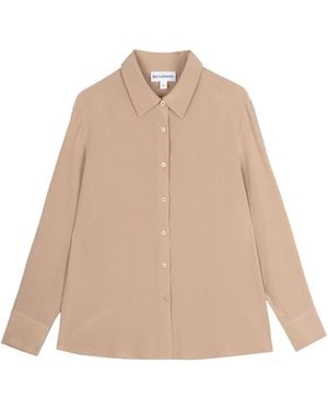 Bel Cashmere Neutrals Bianca Silk Blouse Taupe - Natural