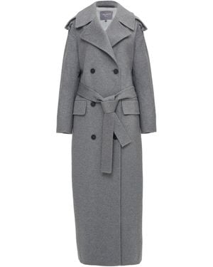 InAvati Double-Breasted Wool Coat - Grey