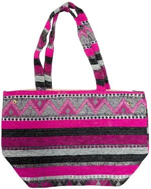 Berber Leather The Nador Small Expandable Fabric Tote - Purple