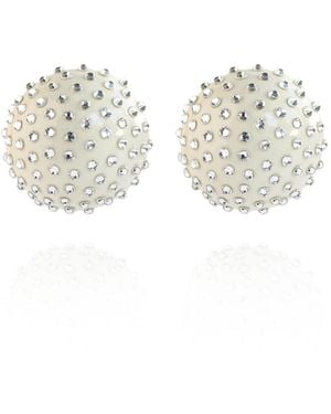 Saule Label Gaia Midi Jet Earrings - White