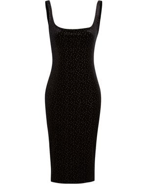 Sarvin Polka Dot Dress - Black