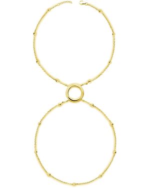 Lucy Quartermaine Art Deco Halo Hand Chain - Metallic