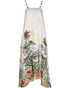 By Felizia Palma Tropical Print Maxi Dress - White