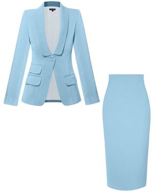 Tia Dorraine Vision Tailored Blazer & Skirt Suit - Blue