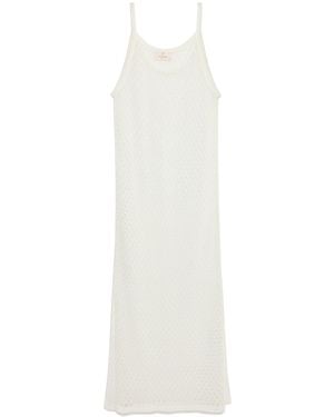 Peraluna Neutrals Honeymoon Openwork Knit Beach Dress - White